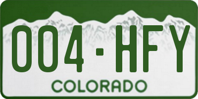 CO license plate 004HFY