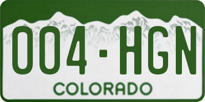 CO license plate 004HGN