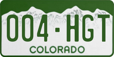 CO license plate 004HGT