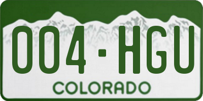 CO license plate 004HGU