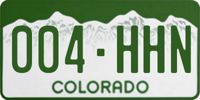 CO license plate 004HHN