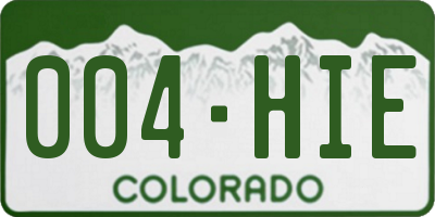 CO license plate 004HIE