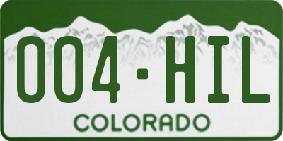 CO license plate 004HIL