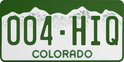 CO license plate 004HIQ