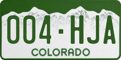 CO license plate 004HJA