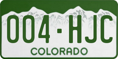 CO license plate 004HJC