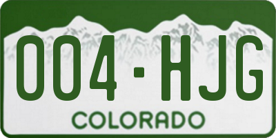 CO license plate 004HJG