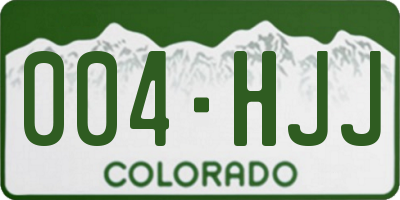 CO license plate 004HJJ