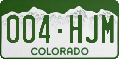CO license plate 004HJM