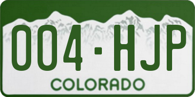CO license plate 004HJP