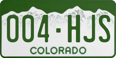 CO license plate 004HJS