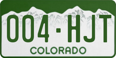 CO license plate 004HJT