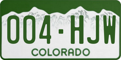 CO license plate 004HJW