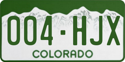 CO license plate 004HJX