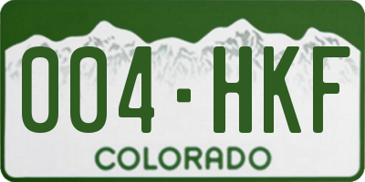 CO license plate 004HKF