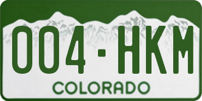 CO license plate 004HKM