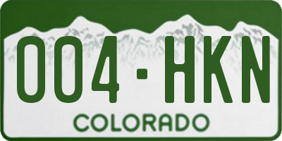 CO license plate 004HKN