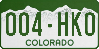 CO license plate 004HKO