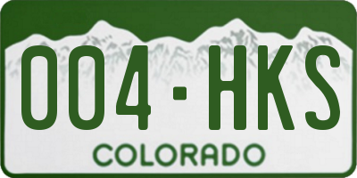 CO license plate 004HKS