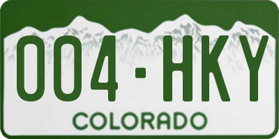 CO license plate 004HKY