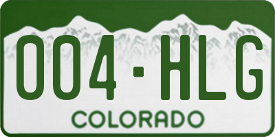 CO license plate 004HLG