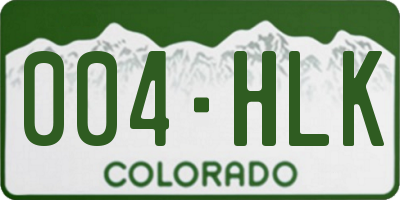 CO license plate 004HLK