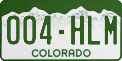 CO license plate 004HLM