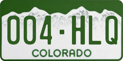 CO license plate 004HLQ