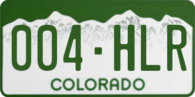 CO license plate 004HLR