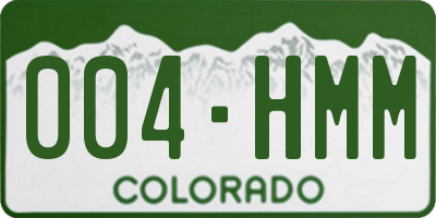 CO license plate 004HMM