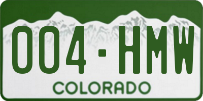 CO license plate 004HMW
