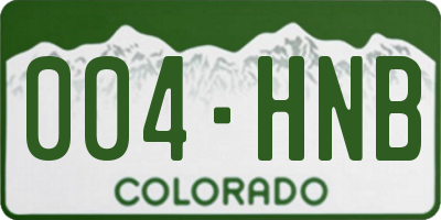 CO license plate 004HNB