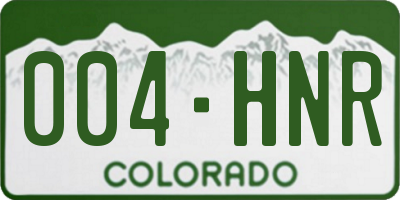 CO license plate 004HNR