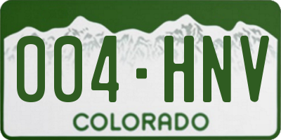 CO license plate 004HNV
