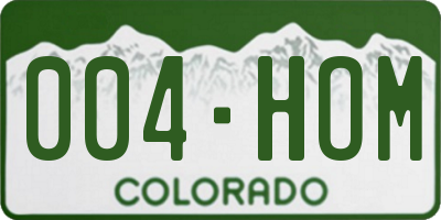 CO license plate 004HOM