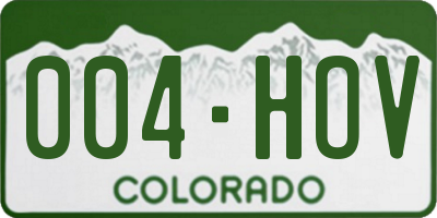 CO license plate 004HOV