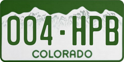 CO license plate 004HPB
