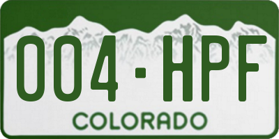 CO license plate 004HPF
