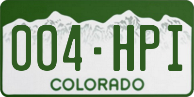 CO license plate 004HPI