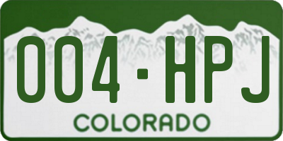 CO license plate 004HPJ