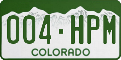 CO license plate 004HPM