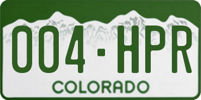 CO license plate 004HPR