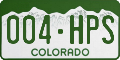 CO license plate 004HPS