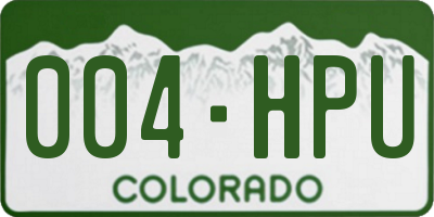 CO license plate 004HPU