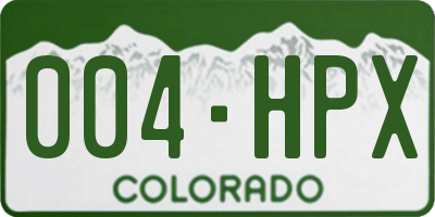 CO license plate 004HPX