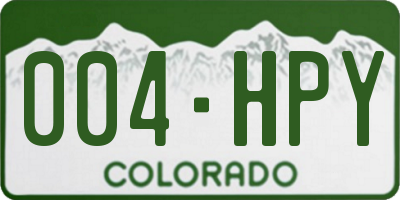 CO license plate 004HPY