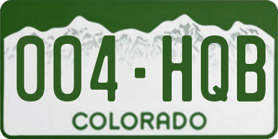 CO license plate 004HQB