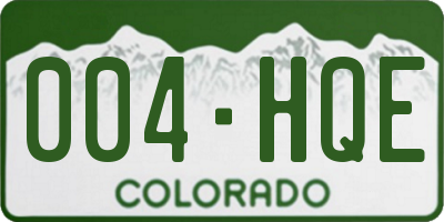 CO license plate 004HQE