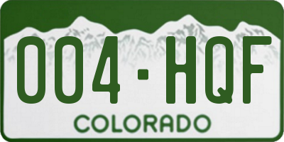 CO license plate 004HQF