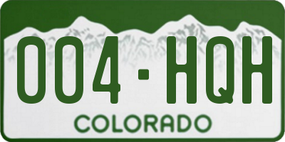 CO license plate 004HQH